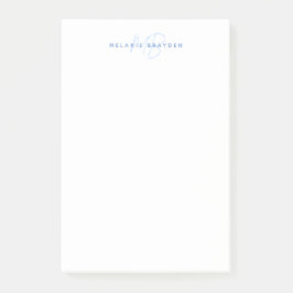 シンプルパステルブルーミニマリストツモノグラム名 ポストイット