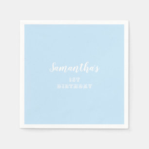 シンプルパステルブルー スタンダードカクテルナプキン