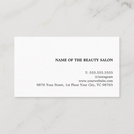 シンプルパステルホワイトストライプ美しいサロン 予約カード (裏面)