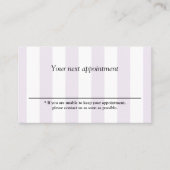 シンプルパステルホワイトストライプ美しいサロン 予約カード (正面)