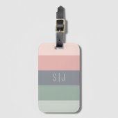 シンプルパステルミニマルカラーブロックモノグラム ラゲッジタグ (正面縦)