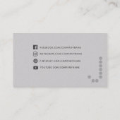 シンプルパステルミニマルソフトパープルグレイ 名刺 (裏面)