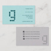 シンプルパステルミニマルティール(緑がかった色)グレイ 名刺 (正面/裏面)