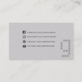 シンプルパステルミニマルティール(緑がかった色)グレイ 名刺 (裏面)