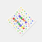 シンプルパステルモダンスターカラフル誕生日パーティー スタンダードカクテルナプキン (角)