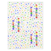 シンプルパステルモダンスターカラフル誕生日パーティー テーブルクロス (正面)