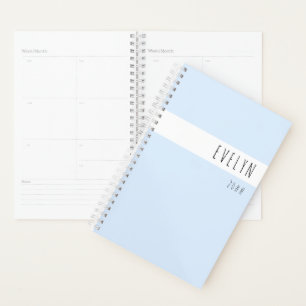 シンプルパステルモダンパウダーブルー任意の年 プランナー手帳