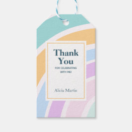 シンプルパステルモダンレインボーサンキューホテル ギフトタグ