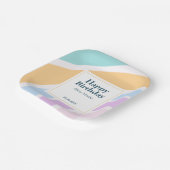 シンプルパステルモダンレインボーハッピーバースデー ペーパープレート (傾斜あり)