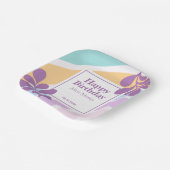 シンプルパステルモダンレインボーリーフ誕生日 ペーパープレート (傾斜あり)