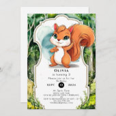 シンプルパステルリス誕生日 招待状 (正面/裏面)