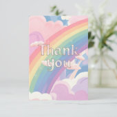 シンプルパステルレインボーアンドクラウド サンキューカード (スタンド正面)