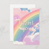 シンプルパステルレインボーアンドクラウド サンキューカード (正面/裏面)
