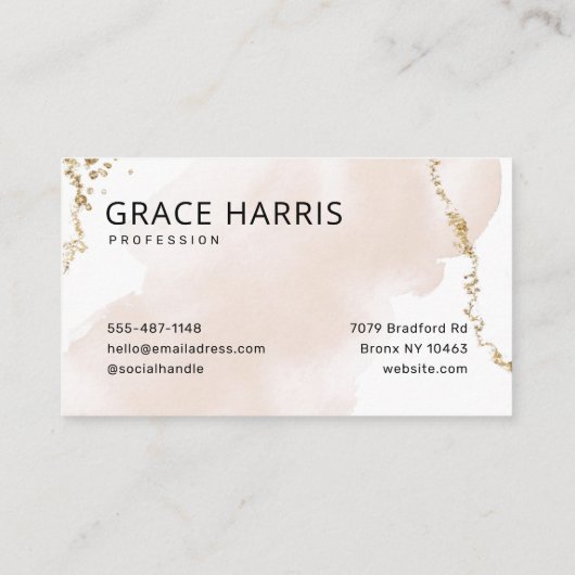 シンプルパステル金ゴールド名刺 名刺 (裏面)