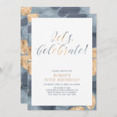 シンプルパタモダンーン成人誕生日パーティー 招待状 (正面/裏面)