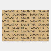 シンプルパターン名金ゴールド白黒 ラッピングペーパーシート (正面3)