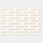 シンプルパターン名金ゴールド白黒 ラッピングペーパーシート (正面)