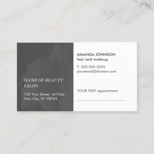 シンプルパターン(の模様が)ある白黒アポイントメントカード 予約カード (正面)