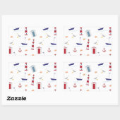 シンプルパタ航海のーン 長方形シール (シート)