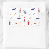 シンプルパタ航海のーン 長方形シール (バッグ)