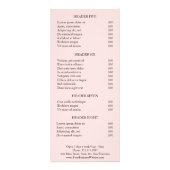 シンプルパッエレガントクミニマル価格リストモダン ラックカード (裏面)