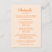 シンプルパテモダンエレガントルピーチ結婚の詳細 エンクロージャーカード (正面)