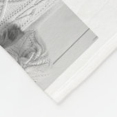 シンプルパパ用白黒数々の写真格子 フリースブランケット (角)