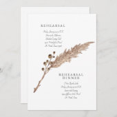 シンプルパンパ結婚スリハーサル招待状 招待状 (正面/裏面)