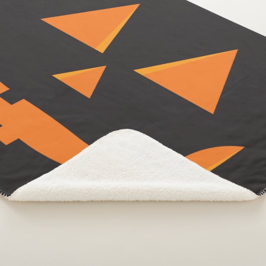 シンプルパンプキンハロウィーンのカボチャのちょうちん顔 シェルパブランケット (3/4)