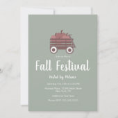 シンプルパンプキンハロウィーン秋フェスティバル 招待状 (正面)