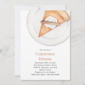 シンプルパンプキンパイクリスマスホリデーディナーパーティー 招待状 (正面)