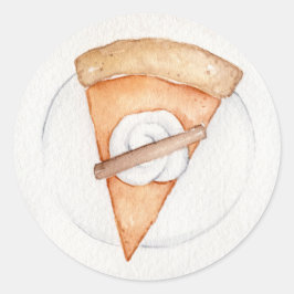 シンプルパンプキンパイスライス秋感謝祭 ラウンドシール