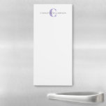 シンプルパーソナライズされたの文字と名前  マグネットノートパッド<br><div class="desc">シンプルLavender Magnetic Notepadパーソナライズされたのモノグラムと名前</div>