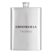 シンプルパーソナライズされたはっきりしたGroomsmanギフトドリンクお尻 フラスク (正面)
