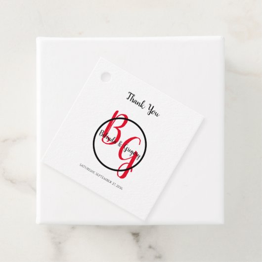 シンプルパーソナライズされたイニシャル結婚ギフト フェイバータグ (インサイチュ)