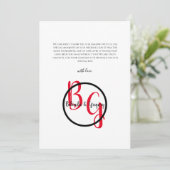 シンプルパーソナライズされたイニシャル結婚ズ サンキューカード (スタンド正面)