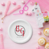 シンプルパーソナライズされたイニシャル結婚ズ ペーパープレート (パーティー)