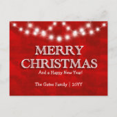 シンプルパーソナライズされたエレガントクリスマス灯 シーズンポストカード (正面)