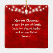 シンプルパーソナライズされたエレガントクリスマス灯 セラミックオーナメント (裏面)