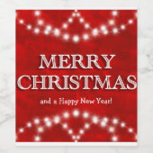 シンプルパーソナライズされたエレガントクリスマス灯 ワインラベル (シングルラベル)