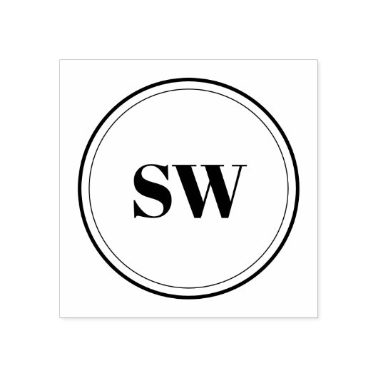 シンプルパーソナライズされたエレガントモノグラムイニシャル ラバースタンプ (インプリント)