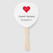 シンプルパーソナライズされたエレガント結婚ハート ハンドファン (正面)