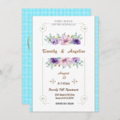 シンプルパーソナライズされたエレガント結婚式招待状 サンキューカード (正面/裏面)