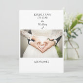 シンプルパーソナライズされたエレガント結婚式招待状 招待状 (スタンド正面)