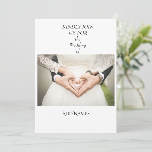 シンプルパーソナライズされたエレガント結婚式招待状 招待状 (スタンド正面)