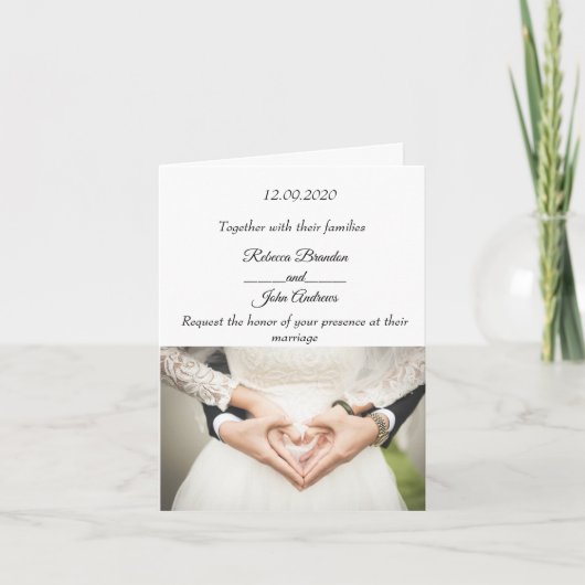 シンプルパーソナライズされたエレガント結婚式招待状 招待状 (正面)