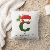 シンプルパーソナライズされたカスタムモノグラム クッション (ブランケット)