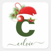 シンプルパーソナライズされたカスタムモノグラム スクエアシール (正面)