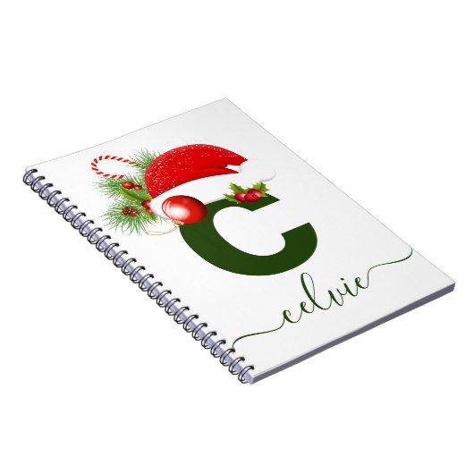 シンプルパーソナライズされたカスタムモノグラム ノートブック (右側)