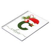 シンプルパーソナライズされたカスタムモノグラム ノートブック (左側)